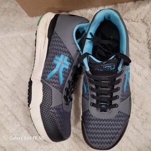 KURU Quantum Shoes Womens Size 10 WIDE Blue Gray Mesh Athletic Walking Shoe SB9
